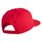 Old English S Faux Leather Patched Cotton Flat Bill Pro Cap - Red OSFM