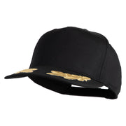 Scrambled Eggs Gold Patched Solid Cotton Twill 5 Panel Prostyle Snap Cap - Black OSFM