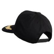 Scrambled Eggs Gold Patched Solid Cotton Twill 5 Panel Prostyle Snap Cap - Black OSFM