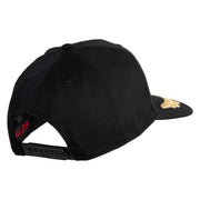 Scrambled Eggs Gold Patched Solid Cotton Twill 5 Panel Prostyle Snap Cap - Black OSFM