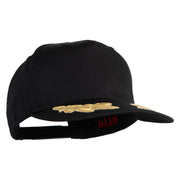 Scrambled Eggs Gold Patched Solid Cotton Twill 5 Panel Prostyle Snap Cap - Black OSFM