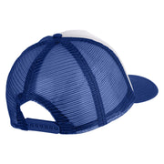 Aces Black Patched Summer Foam Mesh Trucker Cap - Royal White OSFM