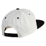 Mini Broken Heart Patched Classic Snapback Wool Blend 2 Tone Cap - Natural-Black OSFM