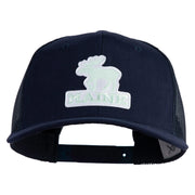 Maine State Moose Patched Premium Trucker Mesh Cap - Navy OSFM