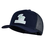 Maine State Moose Patched Premium Trucker Mesh Cap - Navy OSFM