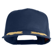 Scrambled Eggs Gold Patched Solid Cotton Twill 5 Panel Prostyle Snap Cap - Navy OSFM