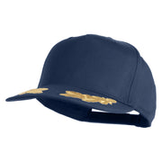 Scrambled Eggs Gold Patched Solid Cotton Twill 5 Panel Prostyle Snap Cap - Navy OSFM