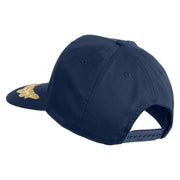 Scrambled Eggs Gold Patched Solid Cotton Twill 5 Panel Prostyle Snap Cap - Navy OSFM