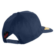 Scrambled Eggs Gold Patched Solid Cotton Twill 5 Panel Prostyle Snap Cap - Navy OSFM
