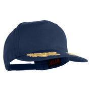 Scrambled Eggs Gold Patched Solid Cotton Twill 5 Panel Prostyle Snap Cap - Navy OSFM
