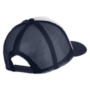 Aces Black Patched Summer Foam Mesh Trucker Cap - Navy White OSFM
