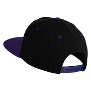 Mini Broken Heart Patched Classic Snapback Wool Blend 2 Tone Cap - Black-Purple OSFM