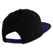 Mini Broken Heart Patched Classic Snapback Wool Blend 2 Tone Cap - Black-Purple OSFM