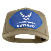 U.S. Air Force Retired Blue Patched Solid Cotton Twill Pro Style Cap - Khaki OSFM