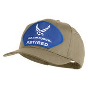 U.S. Air Force Retired Blue Patched Solid Cotton Twill Pro Style Cap - Khaki OSFM