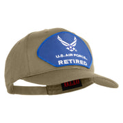 U.S. Air Force Retired Blue Patched Solid Cotton Twill Pro Style Cap - Khaki OSFM