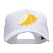 Large Lemon Solid Cotton Twill 5 panel Mesh Back Patched Cap