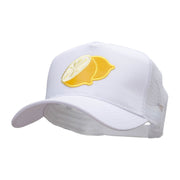 Large Lemon Solid Cotton Twill 5 panel Mesh Back Patched Cap