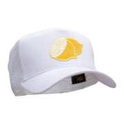 Large Lemon Solid Cotton Twill 5 panel Mesh Back Patched Cap