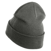 Small Banana Fruit Iron on Patched 12 Inch Long Knitted Beanie - Black Marled OSFM