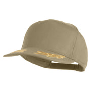 Scrambled Eggs Gold Patched Solid Cotton Twill 5 Panel Prostyle Snap Cap - Khaki OSFM