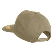 Scrambled Eggs Gold Patched Solid Cotton Twill 5 Panel Prostyle Snap Cap - Khaki OSFM