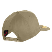 Scrambled Eggs Gold Patched Solid Cotton Twill 5 Panel Prostyle Snap Cap - Khaki OSFM