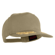Scrambled Eggs Gold Patched Solid Cotton Twill 5 Panel Prostyle Snap Cap - Khaki OSFM