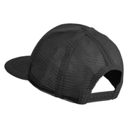 Fly Faux Leather Patched Flat Bill Trucker Snapback Cap - Black OSFM