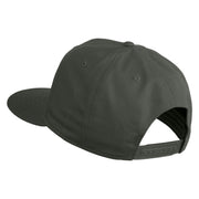 Old English S Faux Leather Patched Cotton Flat Bill Pro Cap - Charcoal OSFM