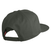 Old English S Faux Leather Patched Cotton Flat Bill Pro Cap - Charcoal OSFM