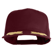 Scrambled Eggs Gold Patched Solid Cotton Twill 5 Panel Prostyle Snap Cap - Maroon OSFM