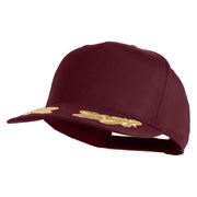 Scrambled Eggs Gold Patched Solid Cotton Twill 5 Panel Prostyle Snap Cap - Maroon OSFM