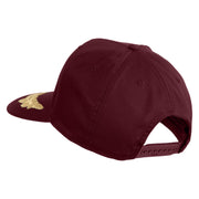 Scrambled Eggs Gold Patched Solid Cotton Twill 5 Panel Prostyle Snap Cap - Maroon OSFM
