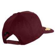 Scrambled Eggs Gold Patched Solid Cotton Twill 5 Panel Prostyle Snap Cap - Maroon OSFM