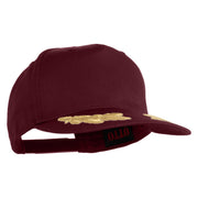 Scrambled Eggs Gold Patched Solid Cotton Twill 5 Panel Prostyle Snap Cap - Maroon OSFM