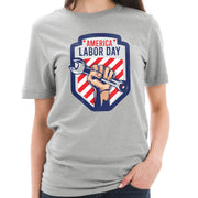 American Labor Day Unisex Ring Spun Combed Cotton Short Sleeve Deluxe Jersey T-Shirt