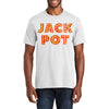 Jack Pot Graphic Design Men's Big Size Port & Company Fan Favorite Crew Neck Tee Shirt - White XS