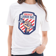 American Labor Day Unisex Ring Spun Combed Cotton Short Sleeve Deluxe Jersey T-Shirt