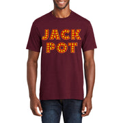 Jack Pot Graphic Design Men's Big Size Port & Company Fan Favorite Crew Neck Tee Shirt - Athletic-Maroon XS