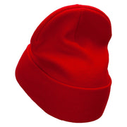 Heart Air Balloon Embroidered 12 Inch Long Knitted Beanie - Red OSFM