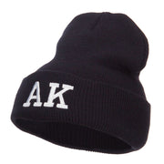 AK Alaska State Embroidered Cuff Beanie