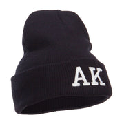 AK Alaska State Embroidered Cuff Beanie