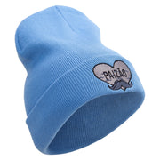 Beard Papi Embroidered 12 Inch Long Knitted Beanie - Sky-Blue OSFM