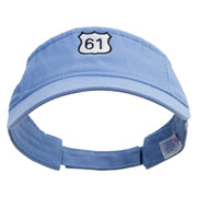 Highway 61 Embroidered Pro Style Cotton Twill Washed Visor - Lt-Blue OSFM