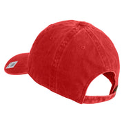 US Marine Corps Emblem Embroidered Washed Solid Pigment Dyed Cotton Twill Brass Buckle Cap - Red OSFM