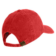 US Marine Corps Emblem Embroidered Washed Solid Pigment Dyed Cotton Twill Brass Buckle Cap - Red OSFM