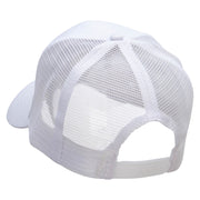 Sailboat Cruising Embroidered Solid Cotton Prostyle Twill Mesh Cap - White OSFM