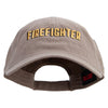 Firefighter Logo Embroidered Garment Washed Adjustable Army Cap - Khaki OSFM