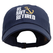 U.S. Navy Retired Unstructured Low Profile 6 panel Cotton Cap - Navy OSFM